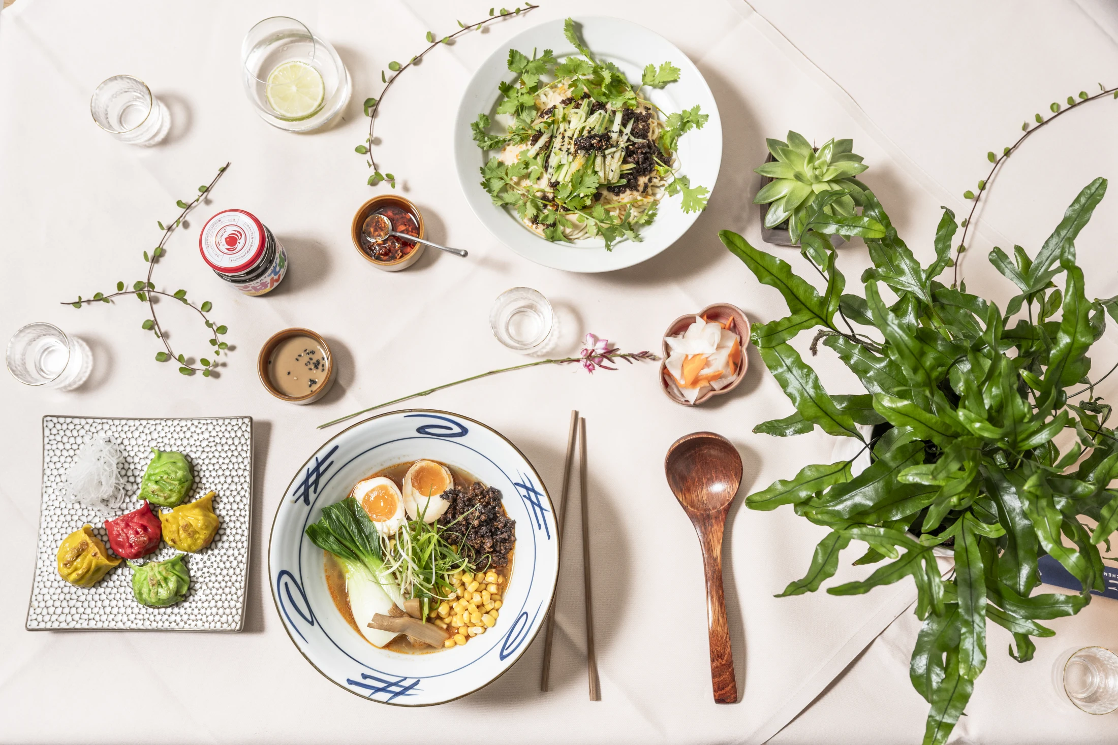 MOJI Ramen, bunte handgefaltete Dumplings und Nudelspezialitäten zum Teilen